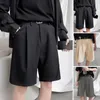 Men's Shorts Work Stylish Sweat Absorption Men Knee Length Office Suit Short Pants Streetwear