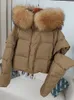 OFTBUY Winterjacke Frauen Echt Fox Pelz Waschbären Kragen Mit Kapuze Abnehmbare Ärmel Warme Ente Unten Lose Streetwear Oberbekleidung 240105