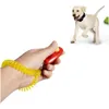 Addestramento del cane Obbedienza Clicker per addestramento del cane del gatto dell'animale domestico Nuovi cani in plastica Fare clic su Trainer Clicker trasparenti con braccialetto Drop all'ingrosso Dhkpj