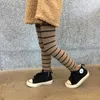 Kid Leggings For Girls Cotton Toddler Infant Striped Leggings Knit Pants Children Cute Stretchy Warm Trousers Winter Warm Panty 240105