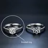 Bandringe Hoyon S925 Sterling Silber 1Carat Moissanit Ring für Frauen Sechsklauen-Farbe VVS1 Diamant gut informiertes weibliches Engagement Ringl240105