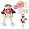 60 cm gigante Feebee Jeffy Puppet peluche cappello gioco giocattolo ragazzo ragazza cartone animato burattino a mano peluche bambola talk show puntelli del partito regalo di Natale 240105