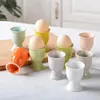 4st Ceramic Egg Cup Holders Candy Color Creative Serving Cups For Kitchen Egg Holder Cup Breakfast Banket Eggs Supplies 240106