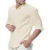 Camicie casual da uomo T-shirt primaverile O Collo Manica lunga Pullover allentato Tinta unita Sottile Gemello morbido Lunghezza media Stile semplice Top da uomo