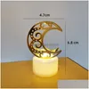 Altre forniture per feste festive Eid Mubarak Luce notturna Festival del Medio Oriente Scaldacandele Decorazione lampada islamica Castello scavato Dhnzm