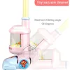 Barn Electric Mini Vacuum Cleaner Simulation Charging Hushållsarbeten Dammfångare Toys For Kids Girls Education Play Play Toy 240105