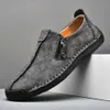 Mannen Schoenen Set Voet Casual Slip op mannen Loafers Hoge Kwaliteit Echt Leer Zwart Flats Mocassins Sport Gratis Verzending man Schoen