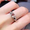 Cluster Rings Sterling Silver Morganite Ring For Daily Wear 5mm 7mm 0.7ct Natural Jewelry 925 Gemstone With Gold Plated