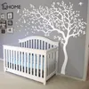 Grand arbre blanc oiseaux Vintage Stickers muraux amovibles pépinière murale Stickers muraux pour enfants salon décoration décor à la maison 210615216C