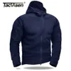 TACVASEN Chaqueta táctica de lana cálida Chaquetas militares para hombre Rompevientos Chaqueta de trabajo al aire libre Senderismo Abrigo con capucha Cremallera Bolsillo Outwear 240105