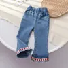 Kinder Jeans Mädchen Schleife Kleidung 1 bis 6 Jahre für Baby Mädchen Hosen 240106