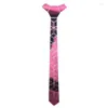 Båge slipsar akryl spegel män glänsande slips mode smycken rosa mager diamant pläd geometrisk smal bling259z