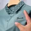 High end craft plaid lapel Tshirt men's short sleeve 2023 summer fashion classic embroidery casual versatile POLO shirt Men 240106