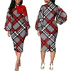 Vêtements ethniques Robes africaines pour femmes 2024 Arrivée Mode Imprimé Robe crayon à manches longues Fairy Dreess Nigeria Turquie Afrique Vêtements