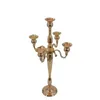 Portacandele Candelabri in metallo dorato a 5 bracci Candelieri in cristallo per centrotavola per eventi nuziali