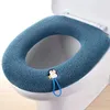 Toilet Seat Covers Closestool Warmer Pad Washable Thicken Mat With Handle Soft Cover Cartoon Bathroom Accessories