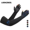 Calentadores de piernas para brazos Equipo de protección LOOGDEE 1 par Mangas deportivas Hombres Mujeres Ciclismo Correr Pesca Cubierta Brazalete Protección solar UV Hielo Guantes largos frescos YQ240106