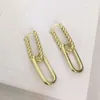 Stud Medio círculo diseñador de marca Acero inoxidable Oro plata rosa letra grabada pendientes de aro niñas joyería de boda mujeres