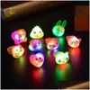 Diğer Festival Parti Malzemeleri 3D Cadılar Bayramı Light Up Ring Toys Cartoon Parmak Parlayan Çocuklar İçin Eğlenceli Adts Etkinlik Dönüşü Dönüş H DHN07