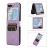 Luxe vintage lederen Vogue telefoonhoes voor Samsung Galaxy Folding Z Flip 5 4 3 5G Stevig Retro Slank Zakelijk Antislip Dual Card Slot Portemonnee Vouw Shell Schokbestendig