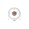 Horloge murale à Quartz silencieuse et créative en bois massif, 35cm, nordique et minimaliste, 240106