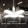 1pc Mini ampoule LED Fun Blade, lumière de garage, lumière LED à quatre feuilles, mini lampe pliante 28W (équivalent 80W) 6500K suspension lampe pliante adaptée.