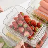 Réfrigérateur organisateur Bin empilable réfrigérateur boîte de rangement en plastique transparent alimentaire réfrigérateur organisateur conteneurs garde-manger cuisine organisateur 240106