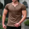 Chemises décontractées pour hommes T-shirt d'été chic Fitness élastique Coupe 3D Couleur pure Slim Pull T-shirt Cool