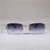 10% zniżki na okulary przeciwsłoneczne Vintage Drut bez krawędzi męskie okulary Oczanne okulary Kobiety owalne okulary do metalowej ramy outdoorowej Oculos Gafaskajia NOWOŚĆ