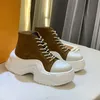 Designer luxury casual shoes khaki women high-top sneakers flat high-fashion wear with the same fashion star Donkey brand