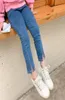 Autumn 27 years girls fashion Split skinny jeans kids allmatch casual slim denim pants F12085476784