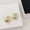 Stud Medio círculo diseñador de marca Acero inoxidable Oro plata rosa letra grabada pendientes de aro niñas joyería de boda mujeres