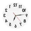 Orologio da parete inverso Numeri insoliti al contrario Orologio decorativo moderno Eccellente orologio per il tuo 210913338u