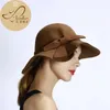 Berets Selling Ladies Bow Trim Wool Felt Floppy Hat To Decorate W10-3938