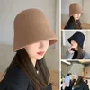 Boinas chapéu de malha de materiais macios Balde de inverno feminino com proteção UV Proteção ao vento resistente ao vento externo dobrável para mulheres