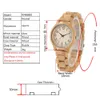 Natural Full Bamboo Wood Clock Watches Simple Women Pure Wood Watch Top Brand Luxury Quartz Ladies Dress Wooden Band Wristwatch 240106