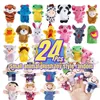 24 PCS Finger Puppets Set Mini Stuffed Animals Finger Puppet Toys for Storytelling Spela undervisning visar skolor 240105