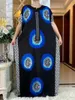 Abbigliamento etnico Ultimi abiti africani in cotone a maniche corte con grande sciarpa Stampa allentata floreale Boubou Maxi Islam Donna Diamanti Abaya