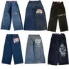 JNCO Y2K Men baggy jeans gh kvalitet broderad klädstreetwear hip hop hög midja vintage kvinnor bred ben 240106