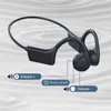 携帯電話のイヤホン骨伝導bluetoothヘッドフォンワイヤレスIPX55音楽スマートフォンの耳フックイヤホンのためのスポーツヘッドセットブラックミクルフ