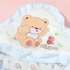 hibobi born Baby 100% Cotton Solid Color Bear Style Wrap Warm Blanket Baby Shawl Kids Cape Plush Swaddle 240105