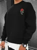 Moletons Masculinos Com Capuz Rosas Vermelhas Enroladas Em Fitas Impressão Pulôver Masculino Outono Crewneck Hoodies Confortáveis Roupas Hip Hop Estilo De Rua Moletom