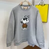 Famous designer men spring and autumn fashion universal trend letter dog print hatless hoodie