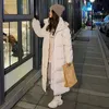 Winter Padded Cotton Coat Female Korean Version Loose Long Knee Length Womens Windproof Warm Down Jacket Outerwear 240105