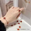 Classic Van Jewelry Accessories High version V-gold four leaf clover five flower bracelet female rose gold red agate light luxury niche