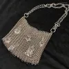 Sacos de noite Cristal Gem Decoração Jantar Bolsa Feminina 2024 Tendência Metal Handwoven Diamantes Único Chain Bag Strap Grande