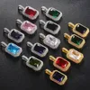 HOYON Square Emerald Stone Solid Ruby Sapphire Zircon Pendant NO Chain for Women Men Necklace Trendy Colored Gem Fine Jewelry 240105