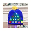 Chapeaux de fête Produits décoratifs de Noël Adt et chapeau tricoté pour enfants Colorf Glow haut de gamme chapeaux âgés livraison directe maison jardin Fès Dhqnj