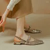 Sandali stile francese da donna con strass e paillettes in cristallo Scarpe da donna con punta quadrata Mary Jean Single Summer Tacco alto spesso 2 cm