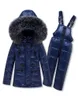 Russian BoysGirls Winter Coats Kids Outerwear Hooded Parkas Jumpsuit Baby Fur Snowsuit Thicken Snow Wear Overalls Clothing Suit L1258313